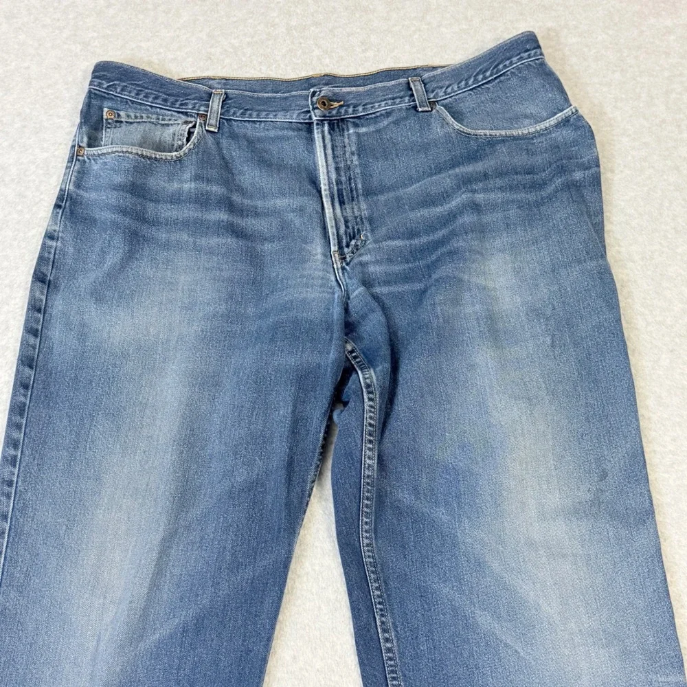 LL Bean Mens 42x34 Straight Leg Jeans Medium Wash Denim 100% Cotton OAAJ4